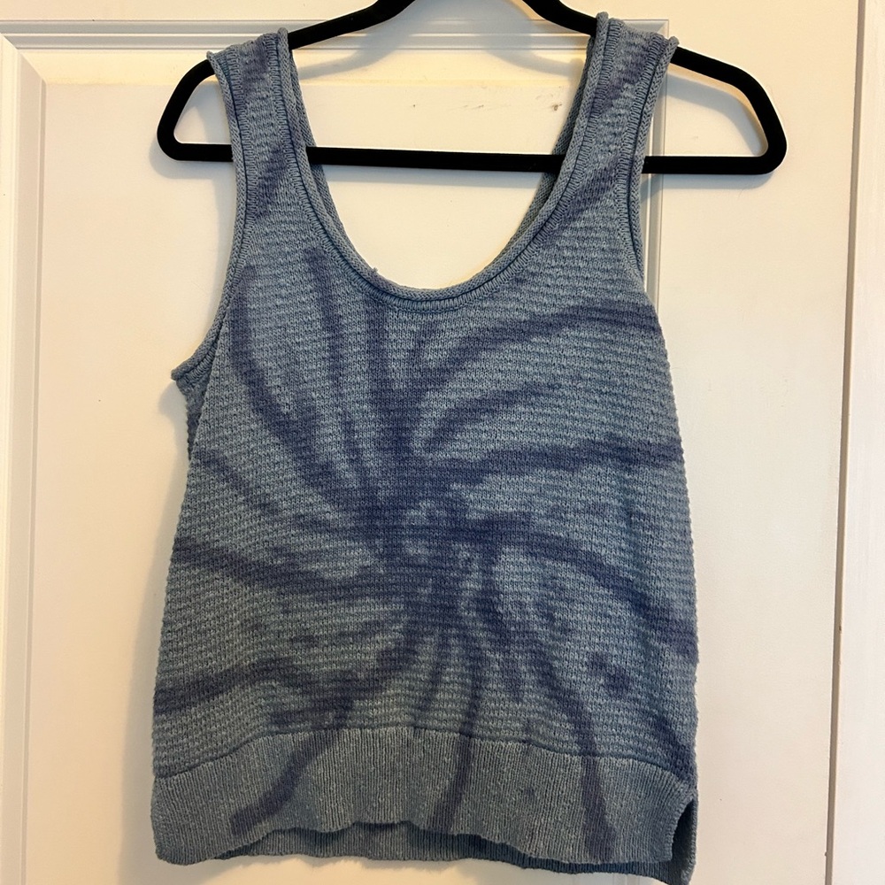 Madewell Fairview Tie Dye Blue Sweater Tank Vest Small